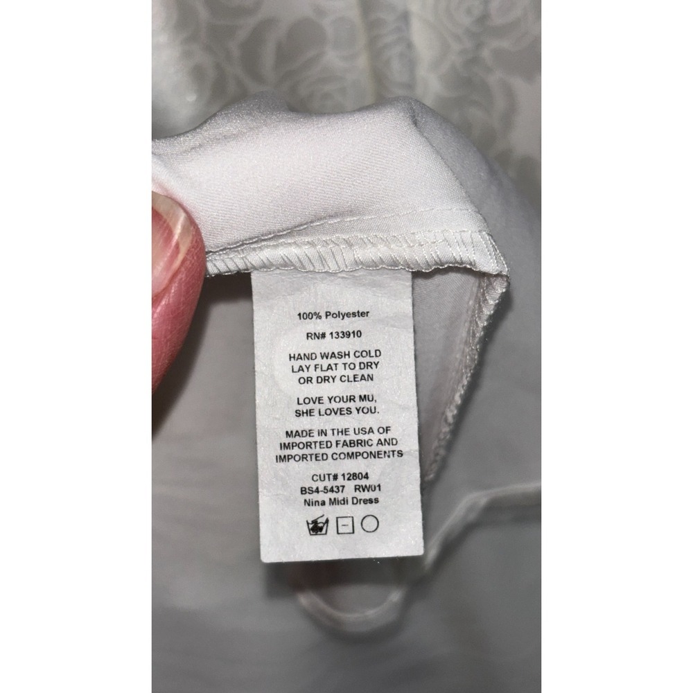 Show Me Your Mumu Nina Midi Dress Womens XXL White Rose Satin Lined Smocked Back - Picture 9 of 13
